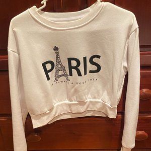 SHEIN Women's small  white "PARIS" sweatshirt
